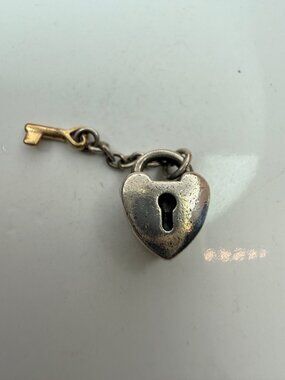 Retired Pandora 790288 Key to My Heart Sterling Silver 14K Gold Key Charm
